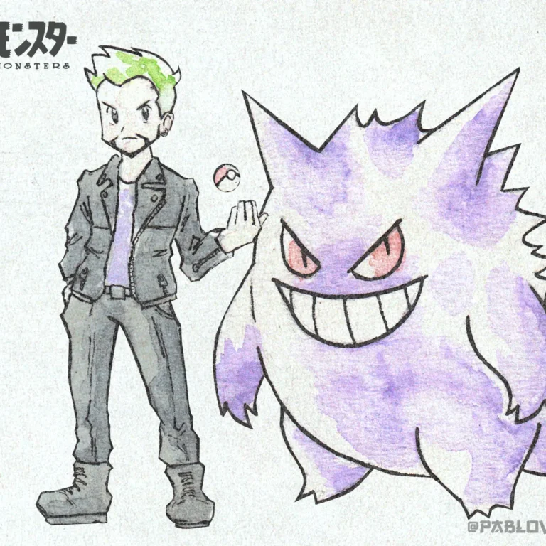 Comision de equipo Pokemon con su entrenador