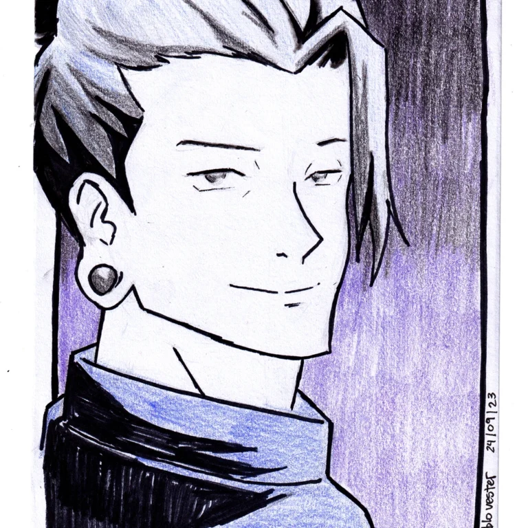 Un boceto de Suguru Geto del anime Jujutsu Kaisen